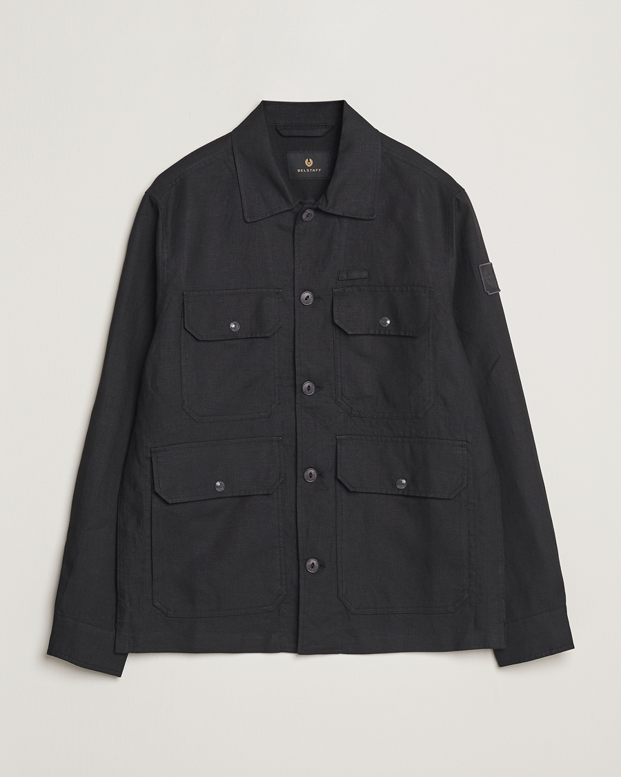 Heren | Overhemden | Belstaff | Forge Linen Overshirt Washed Black