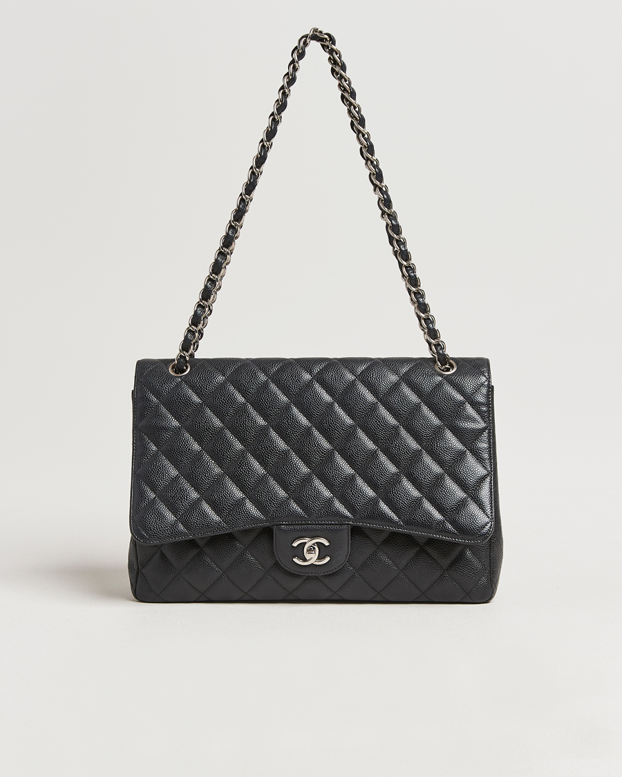Heren | Gifts for Her | Chanel Pre-Owned | Classic Single Flap Maxi Black Caviar