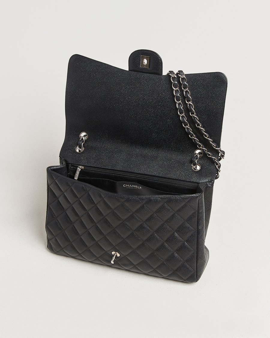 Heren | Gifts for Her | Chanel Pre-Owned | Classic Single Flap Maxi Black Caviar