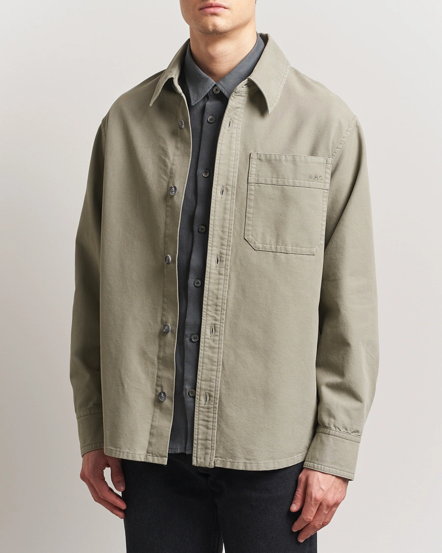Heren | Overhemden | A.P.C. | Basile Denim Overshirt Gray Green