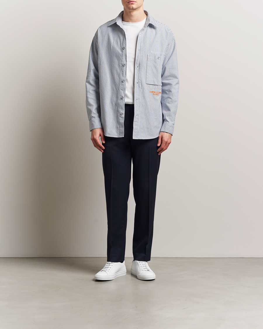 Heren | Overhemden | Stone Island | Marina Striped Oxford Cotton Overshirt Blue Marine