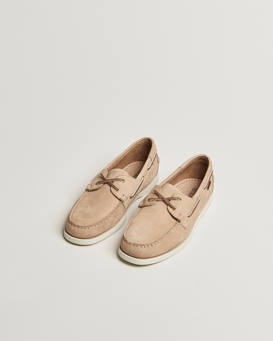 Heren | Bootschoenen | Sebago | Docksides Portland Nubuck Boat Shoe Beige Camel