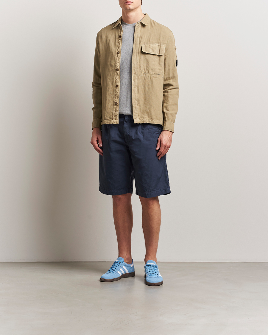 Heren | Overhemden | C.P. Company | Broken Linen/Cotton Overshirt Taupe
