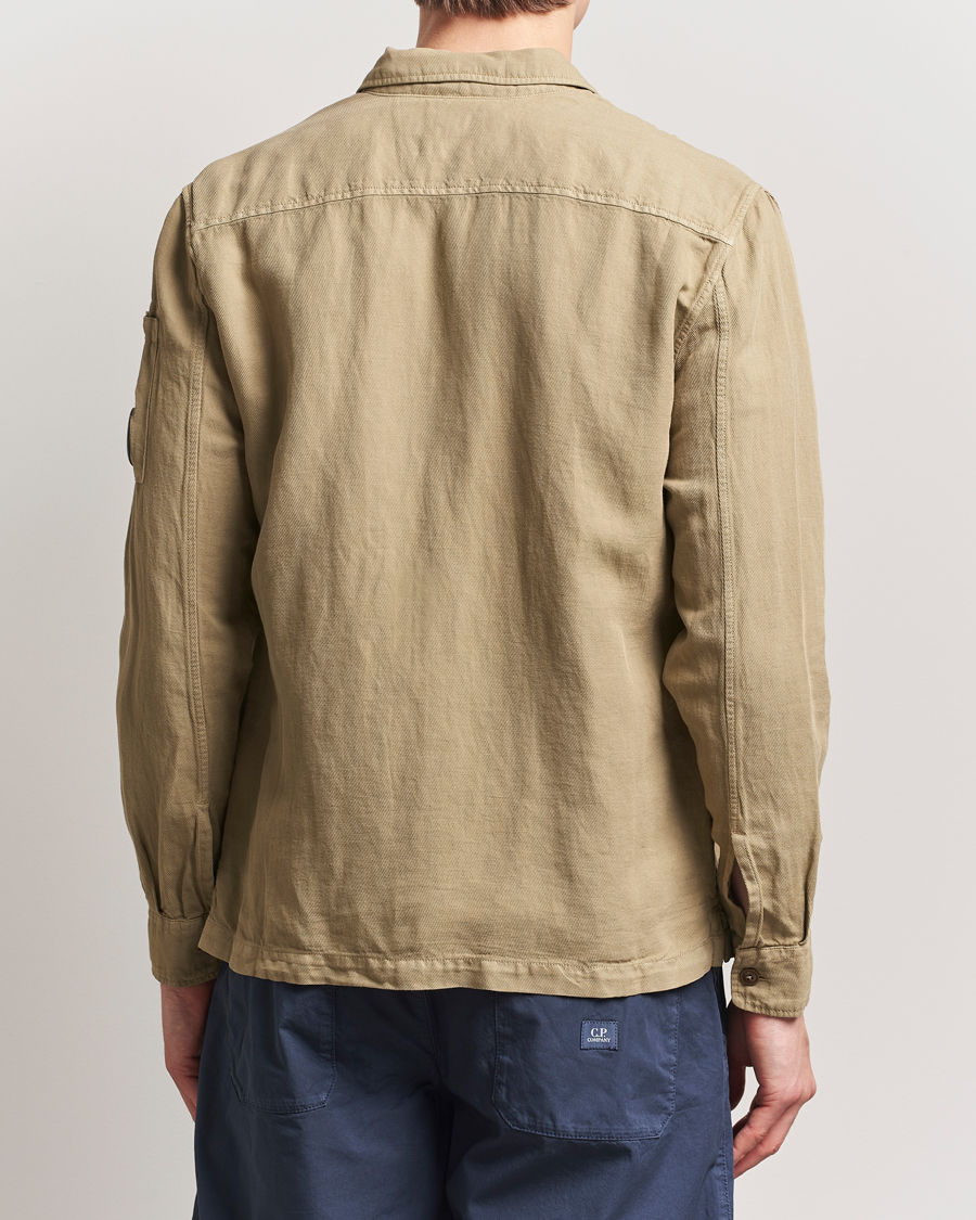 Heren | Overhemden | C.P. Company | Broken Linen/Cotton Overshirt Taupe