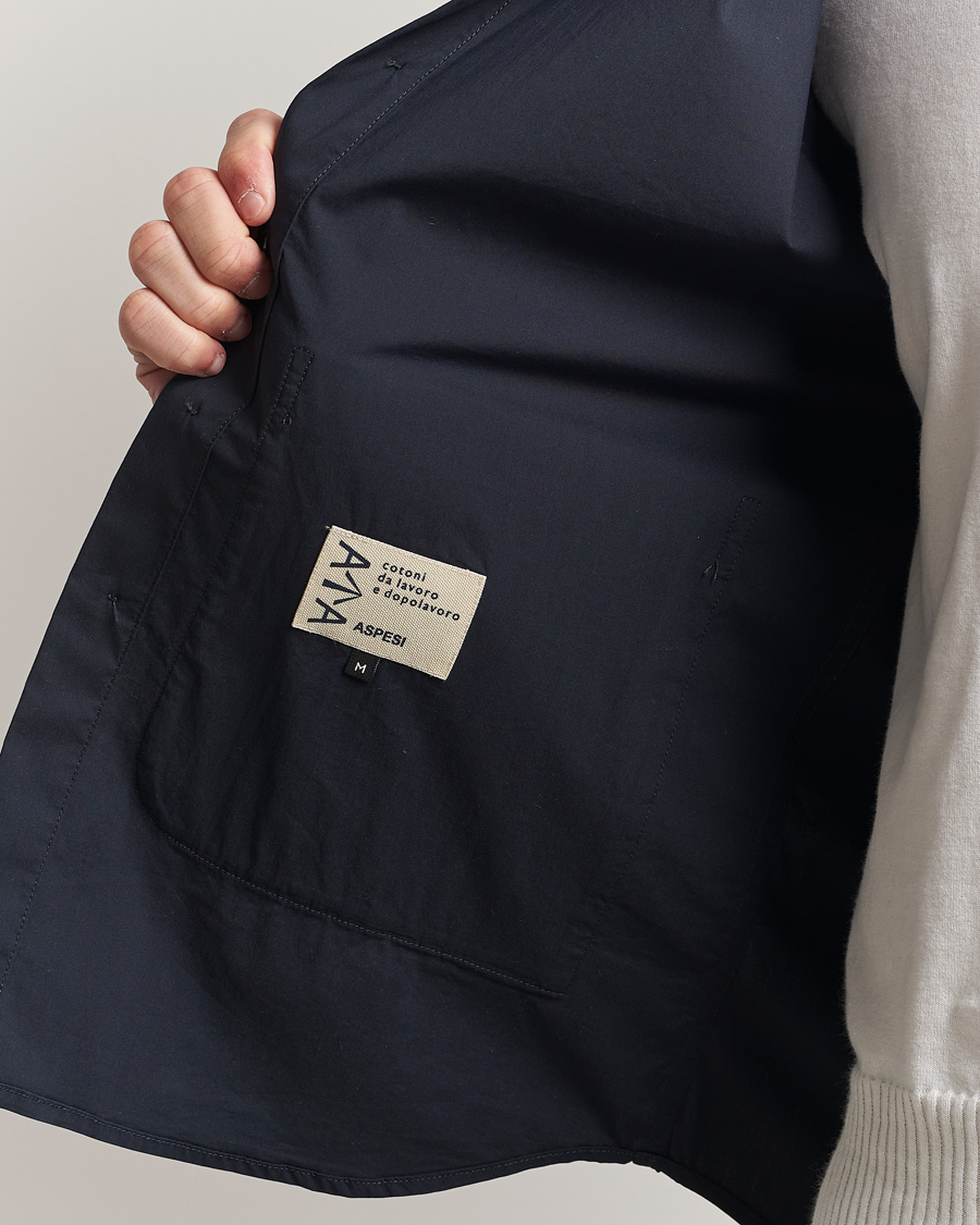Heren | Overhemden | Aspesi | Technical Cotton Utility Shirt Navy