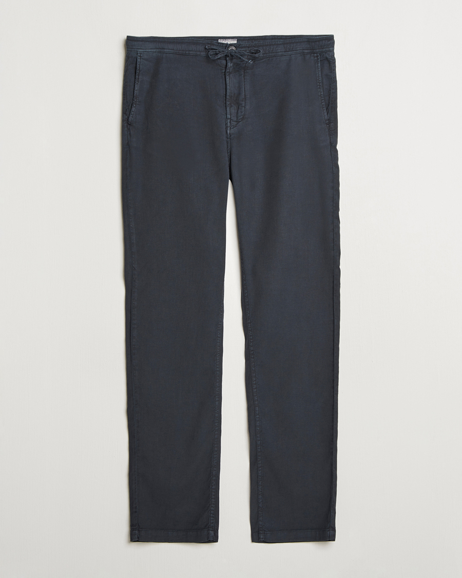 Heren | Broeken | Morris | Fenix Linen/Cotton Trousers Blue