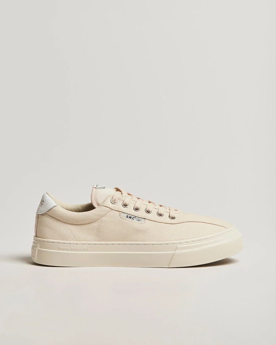 Heren | Sneakers | Stepney Workers Club | Dellow 02 Cupsole Canvas Sneaker Ecru Raw