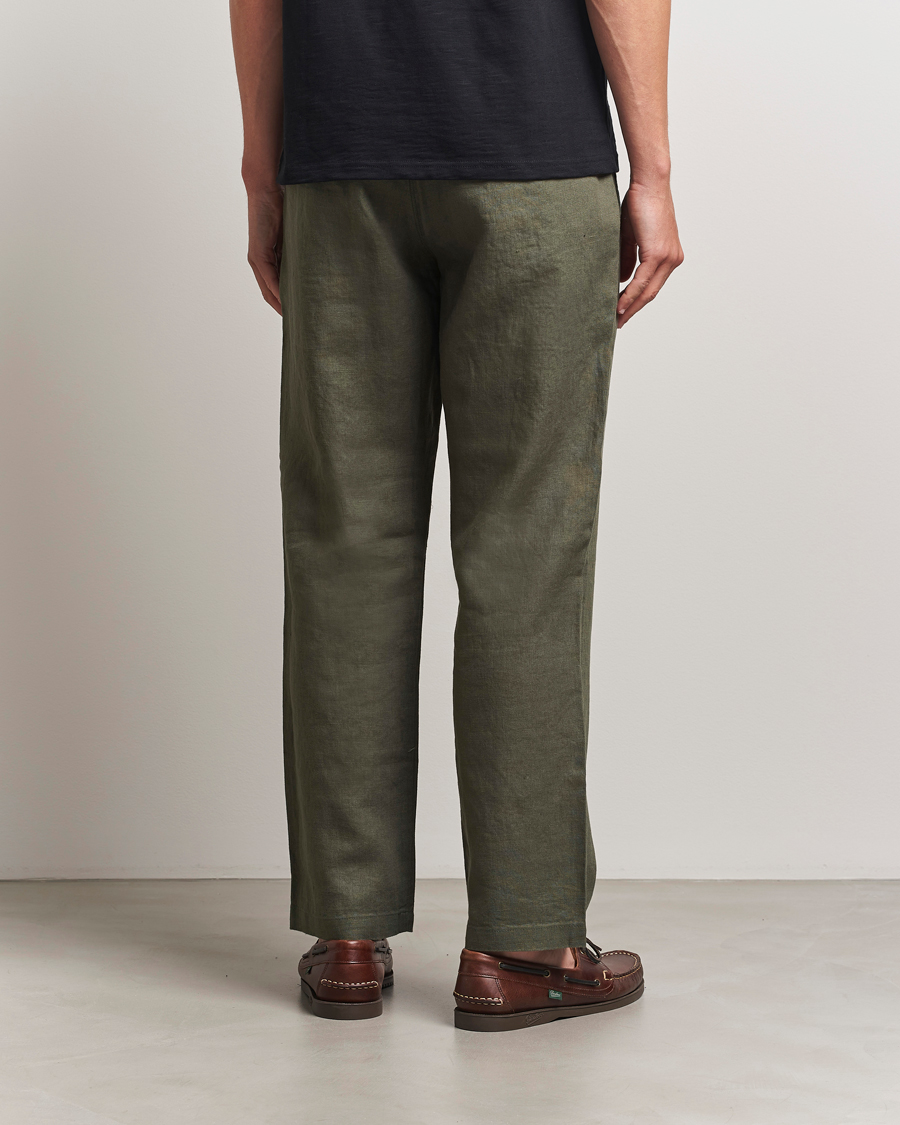 Heren | Broeken | NN07 | Aden Regular Fit Linen Trousers Croc Green