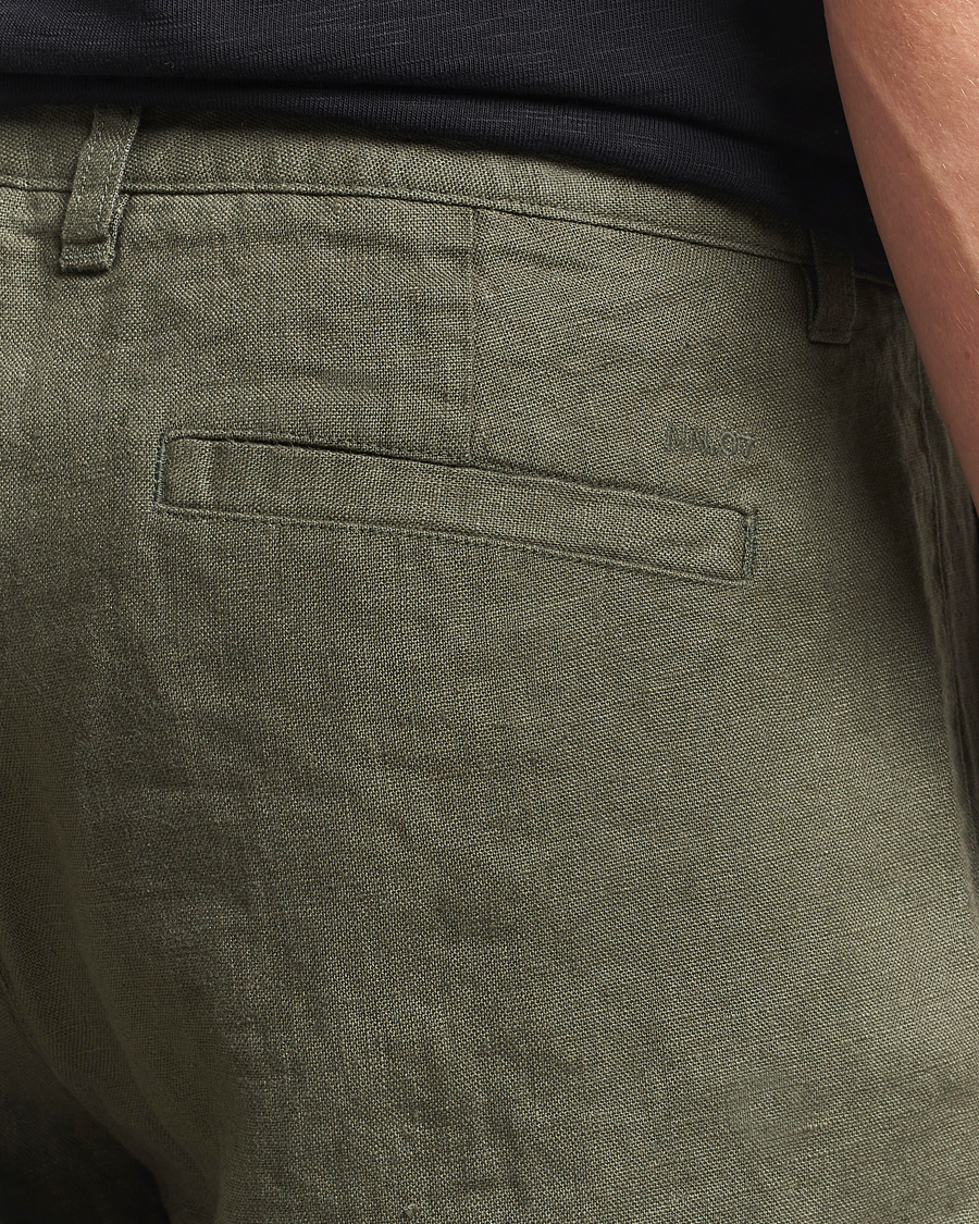 Heren | Broeken | NN07 | Aden Regular Fit Linen Trousers Croc Green