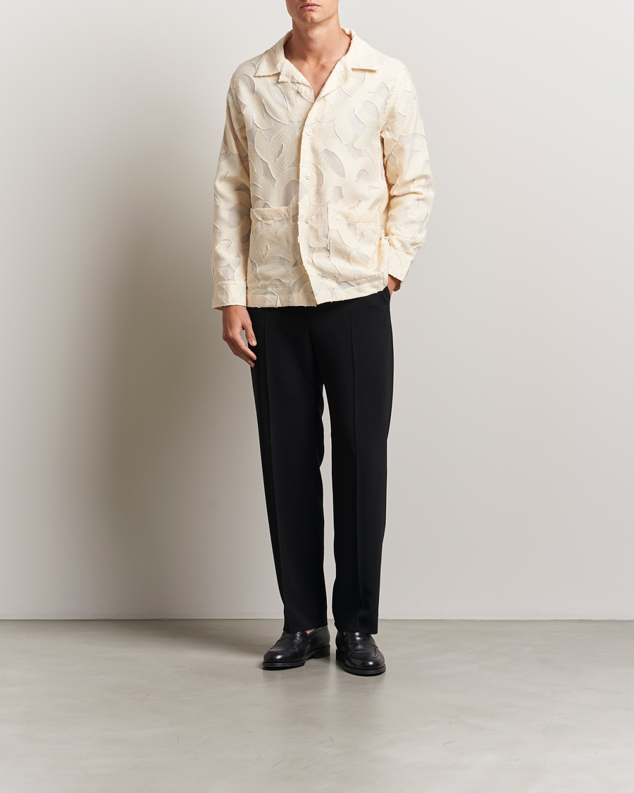 Heren | Overhemden | NN07 | Hank Fil-Coupé Jacquard Overshirt Off White