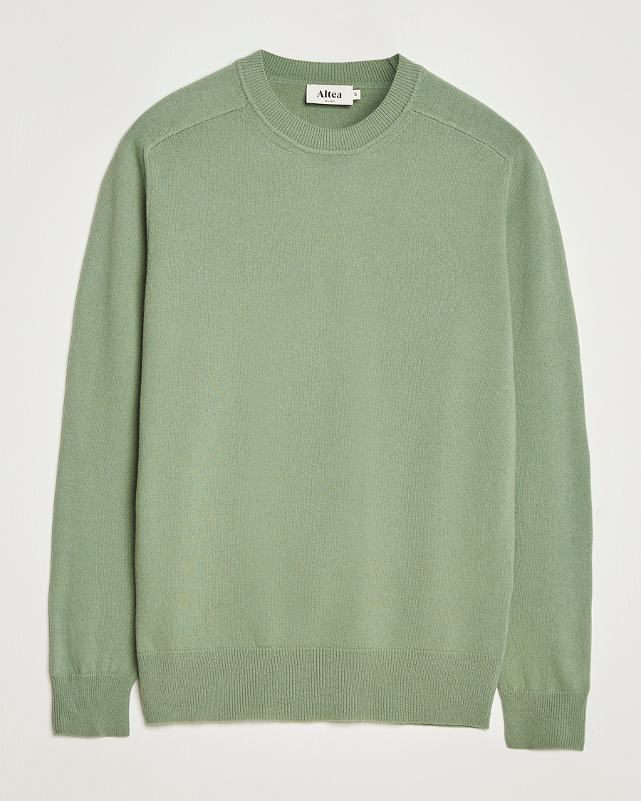 Heren | Truien | Altea | Wool/Cashmere Crew Neck Pullover Green
