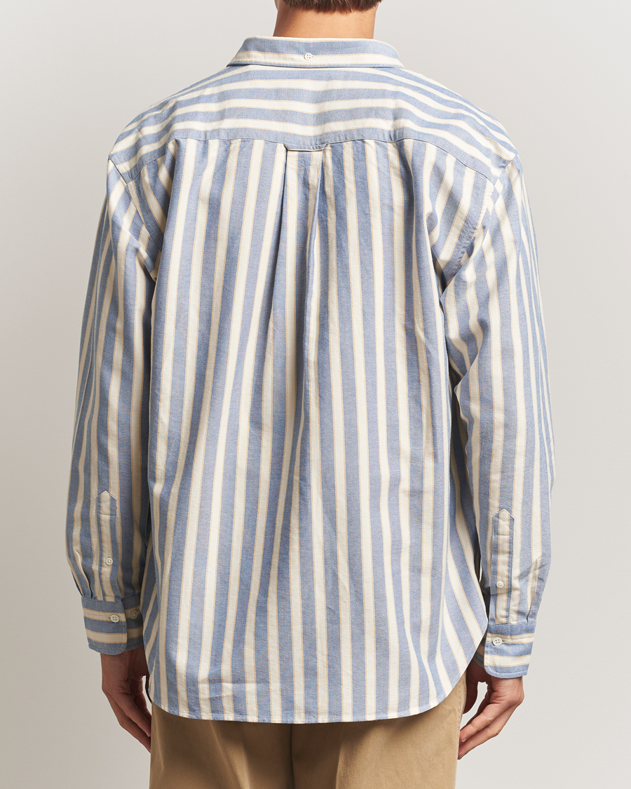 Heren | Overhemden | GANT | Relaxed Fit Striped Heritage Oxford Shirt Blue Water