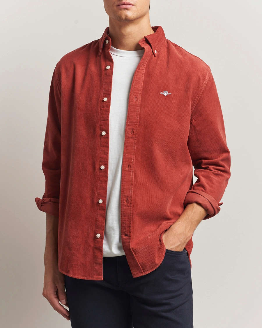 Heren | Overhemden | GANT | Regular Fit Corduroy Shirt Modern Rust