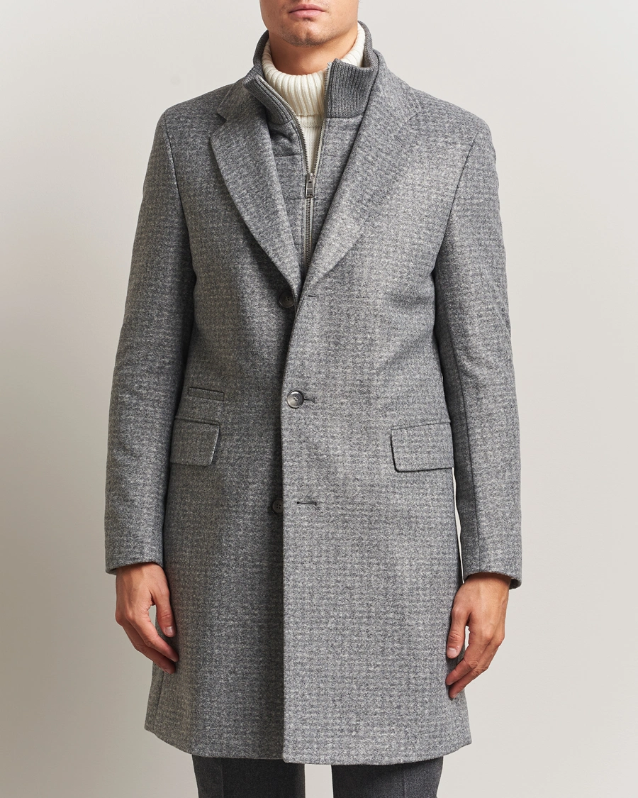 Heren | Jassen | BOSS BLACK | Hyde Wool Bib Coat Silver