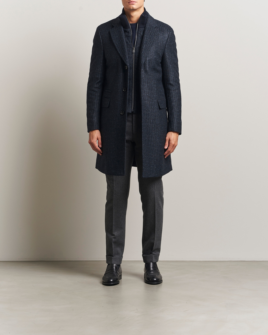 Heren | Jassen | BOSS BLACK | Hyde Wool Bib Coat Dark Blue