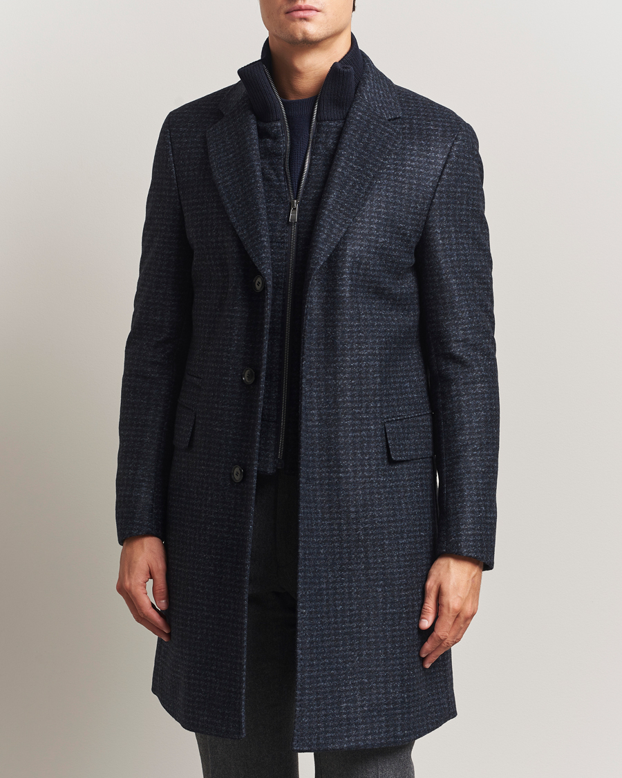 Heren | Jassen | BOSS BLACK | Hyde Wool Bib Coat Dark Blue