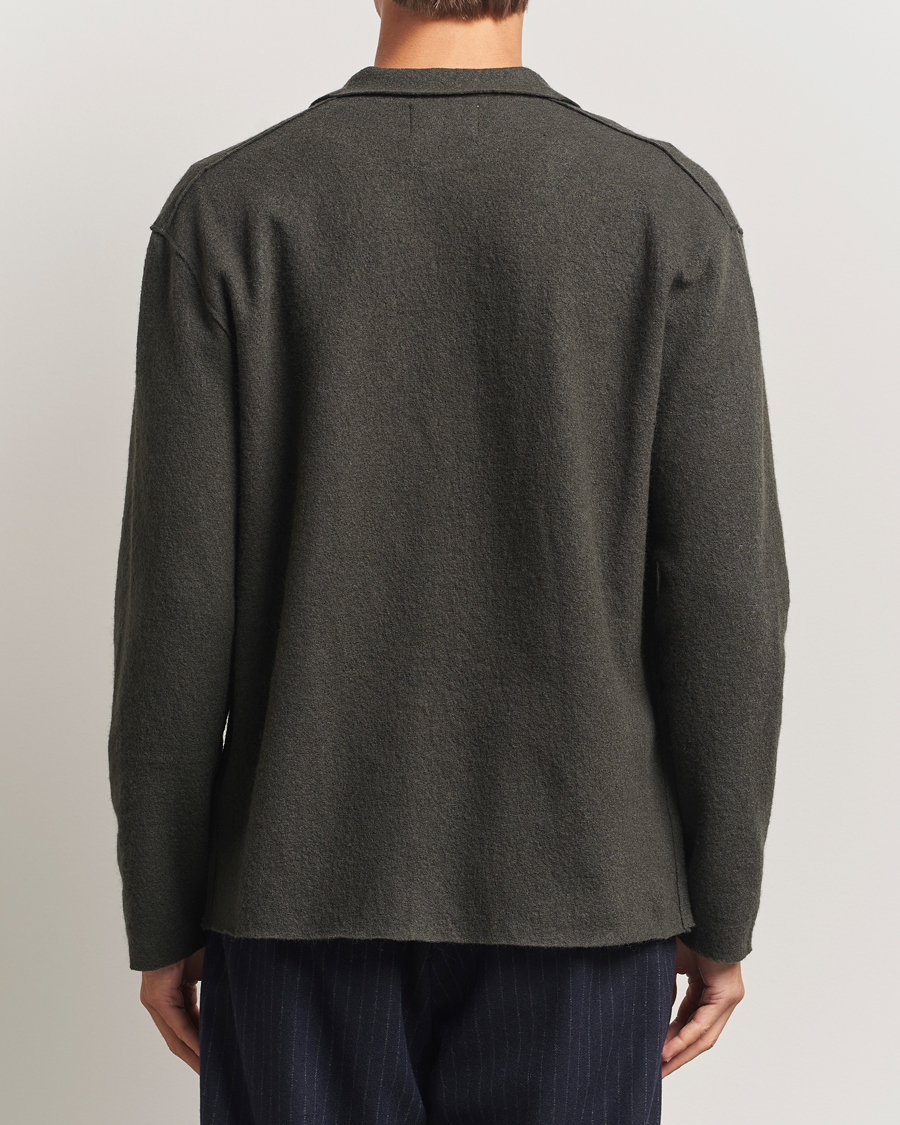 Heren | Truien | NN07 | Jonas Boiled Wool Cardigan Dark Army