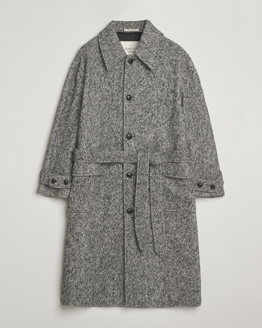 Heren | Jassen | GANT 240 Mulberry Street | Tweed Wool Coat Black
