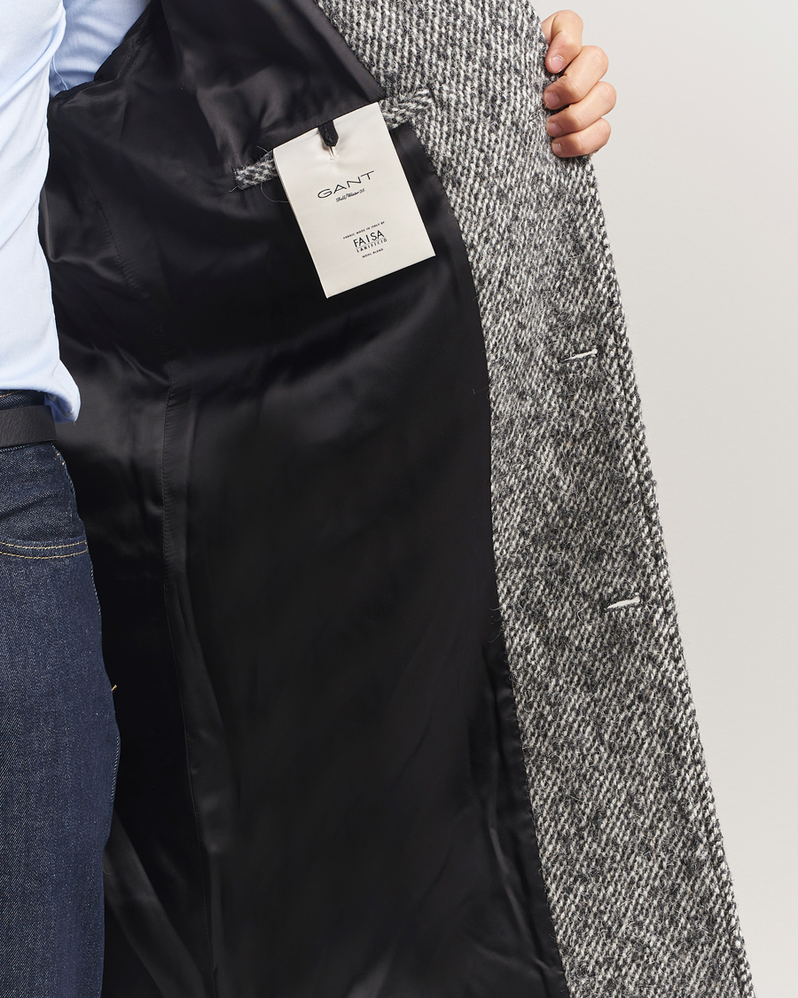 Heren | Jassen | GANT 240 Mulberry Street | Tweed Wool Coat Black
