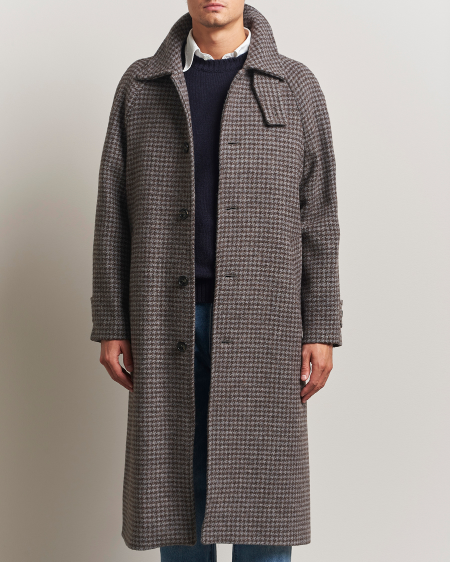Heren | Jassen | GANT | Wool Balmacaan Houndstooth Coat Deep Brown