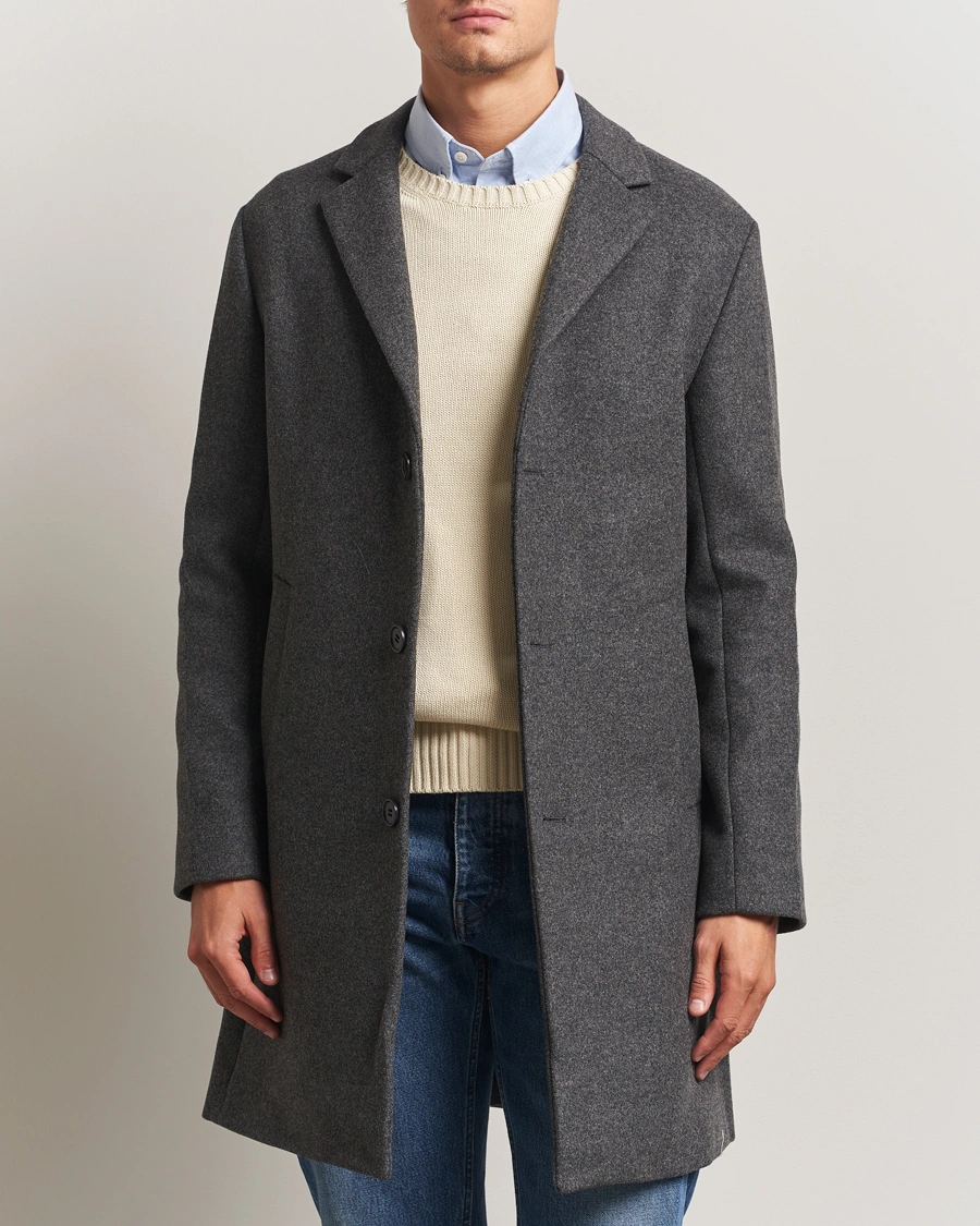 Heren | Jassen | NN07 | Austin Wool Coat Grey Melange