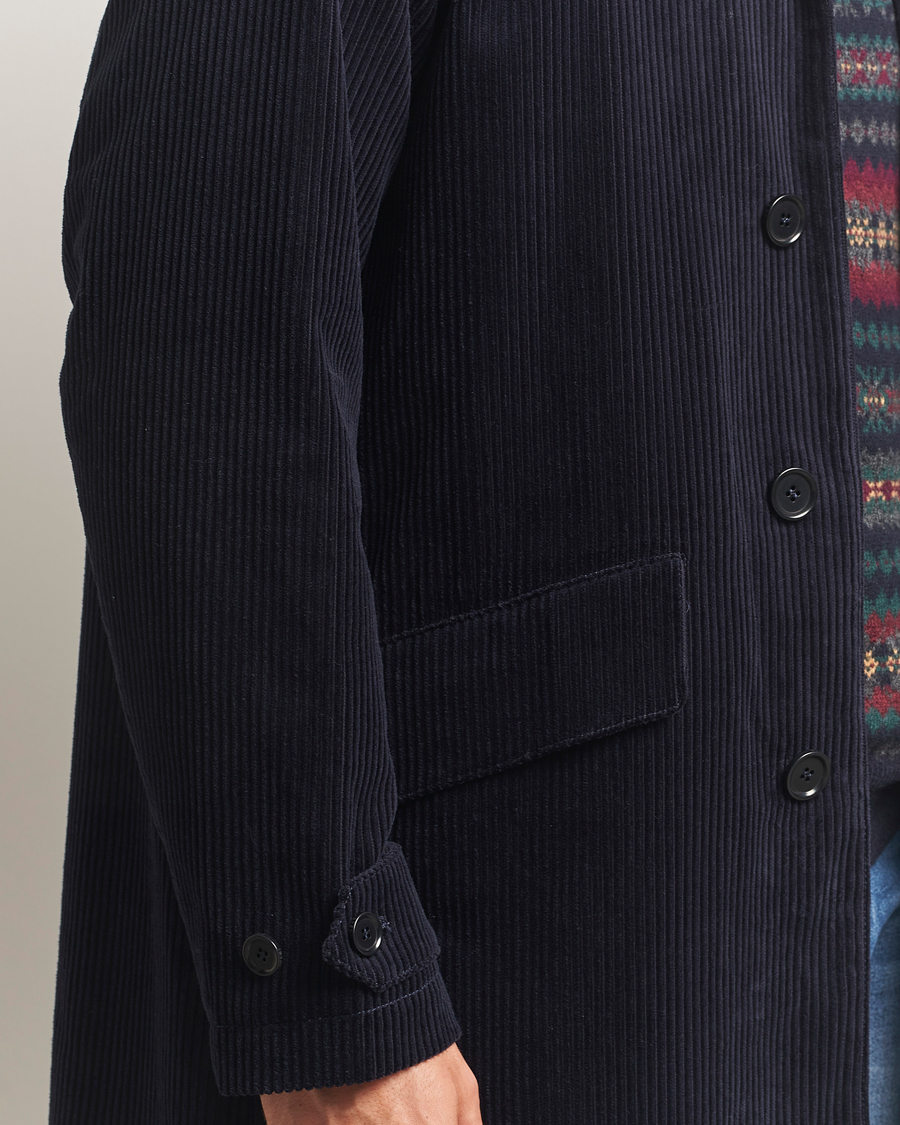Heren | Jassen | Aspesi | Corduroy Raglan Coat Navy