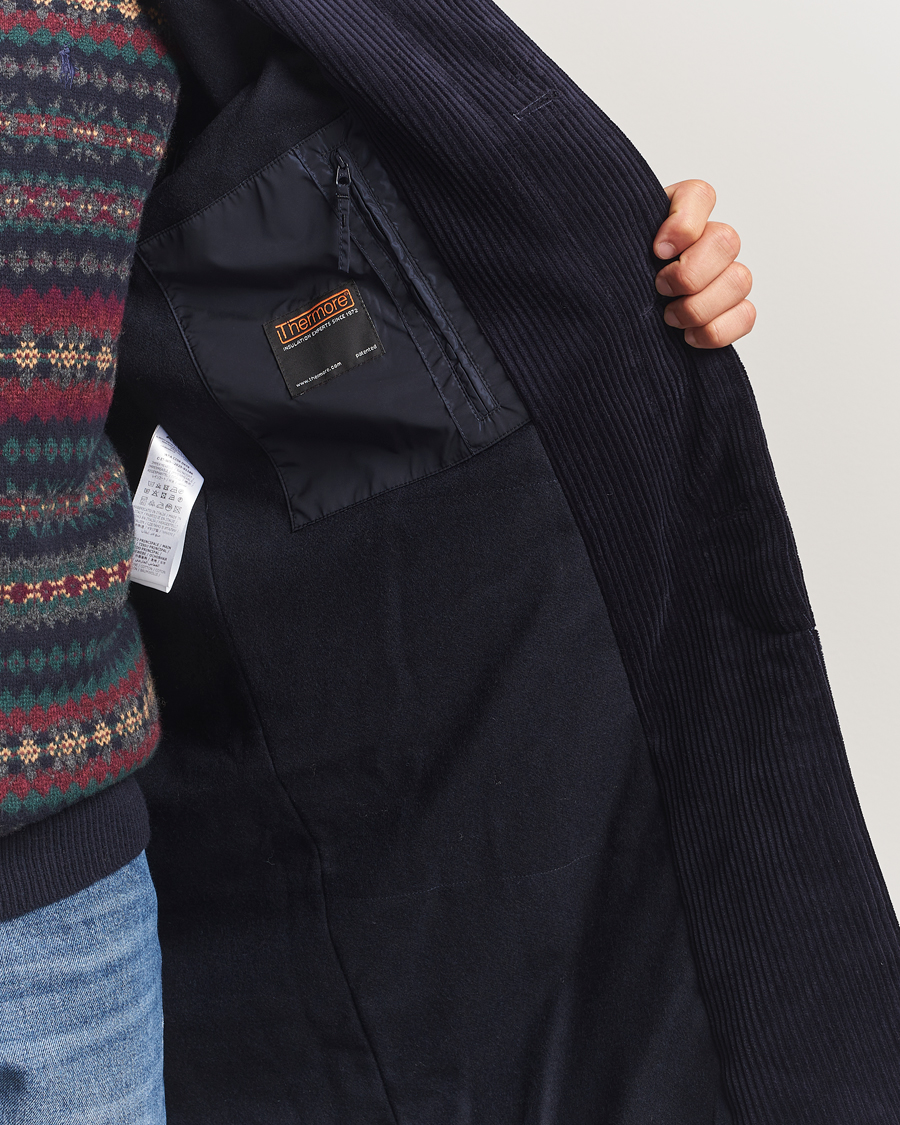 Heren | Jassen | Aspesi | Corduroy Raglan Coat Navy