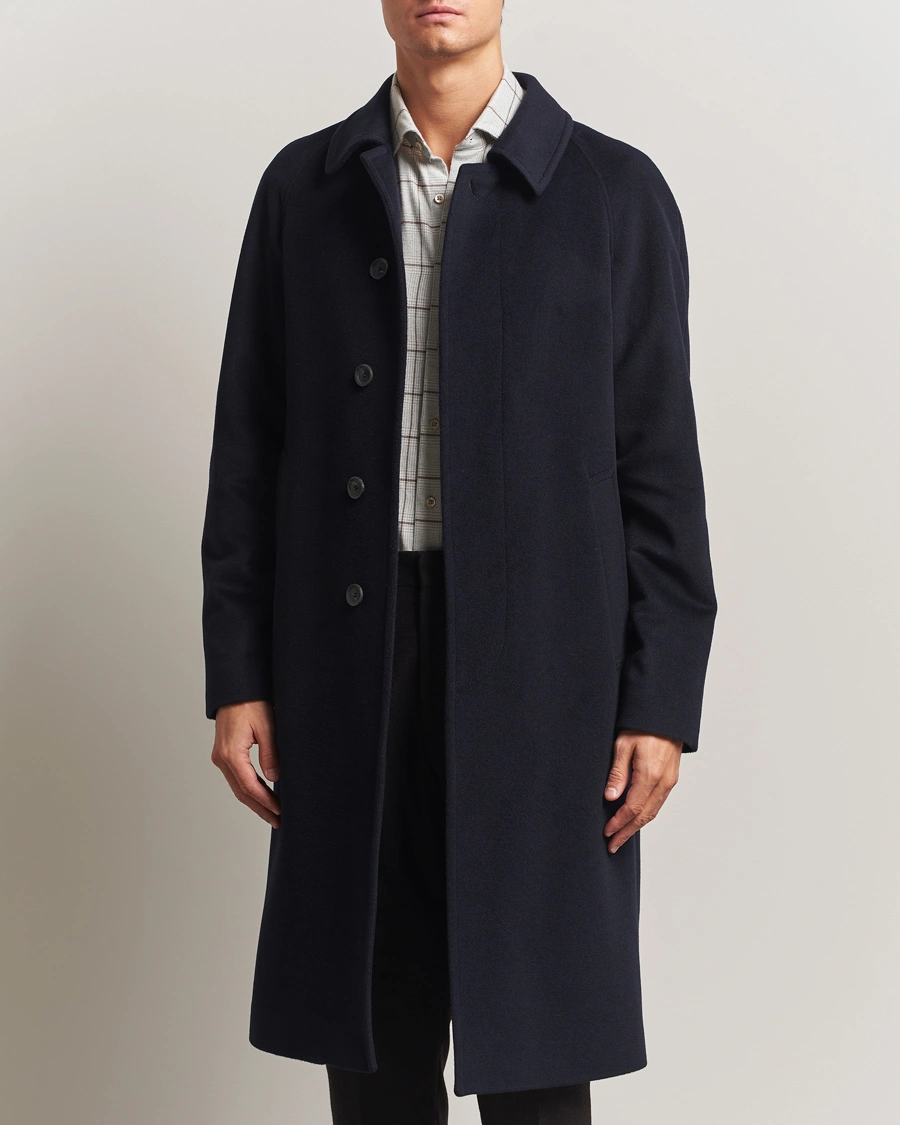Heren | Jassen | Oscar Jacobson | Raglan Wool Coat Navy