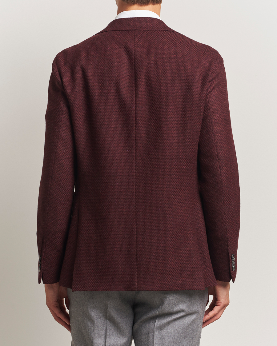 Heren | Blazers | Oscar Jacobson | Fogerty Patch Structured Wool Blazer Wine