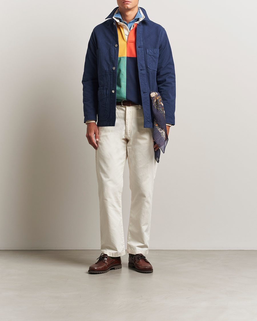 Heren | Jassen | Drake's | Duck Cotton Canvas Chore Coat Navy