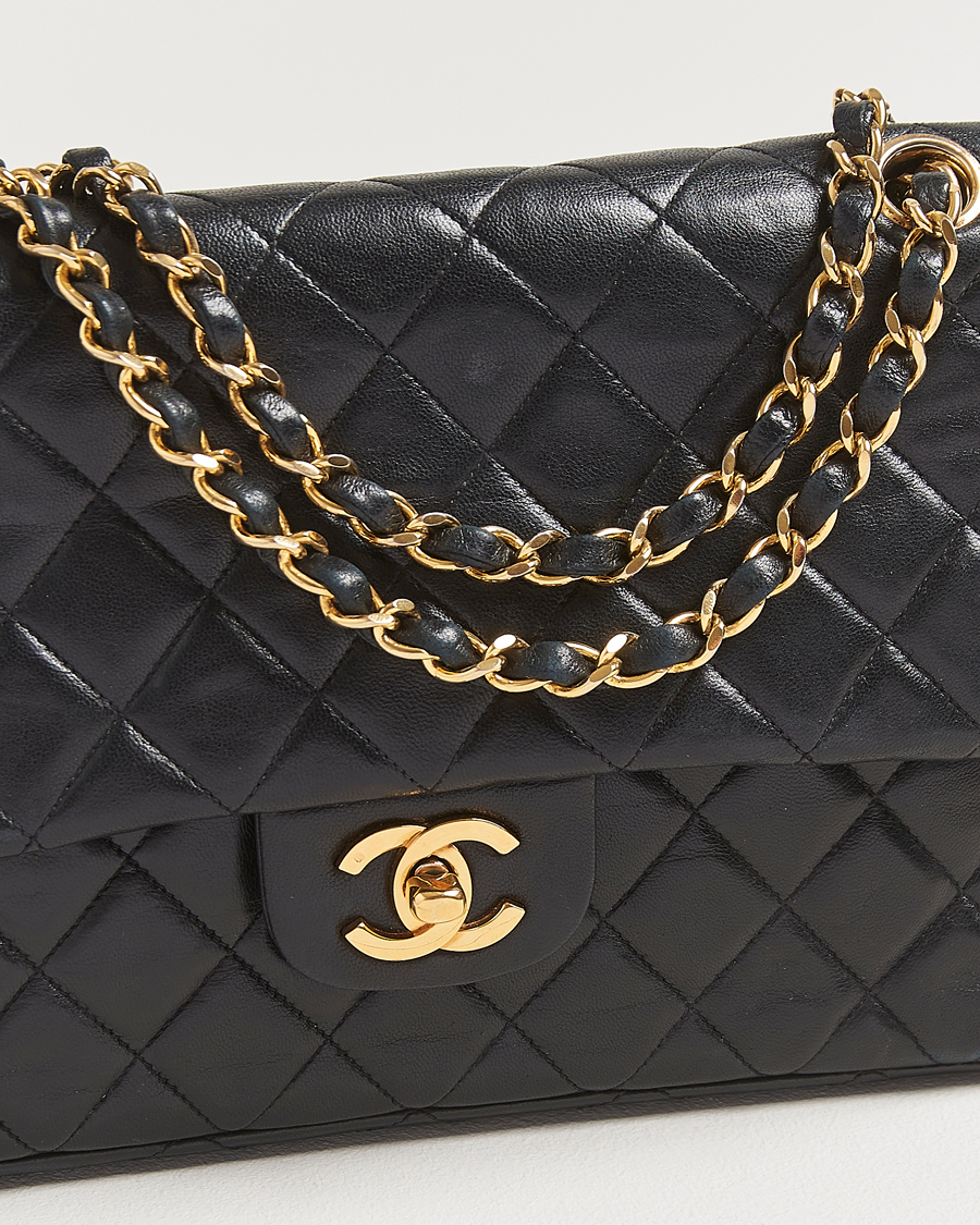 Heren | Pre-Owned & Vintage Bags | Chanel Pre-Owned | Classic Double Flap Medium Lambskin Black