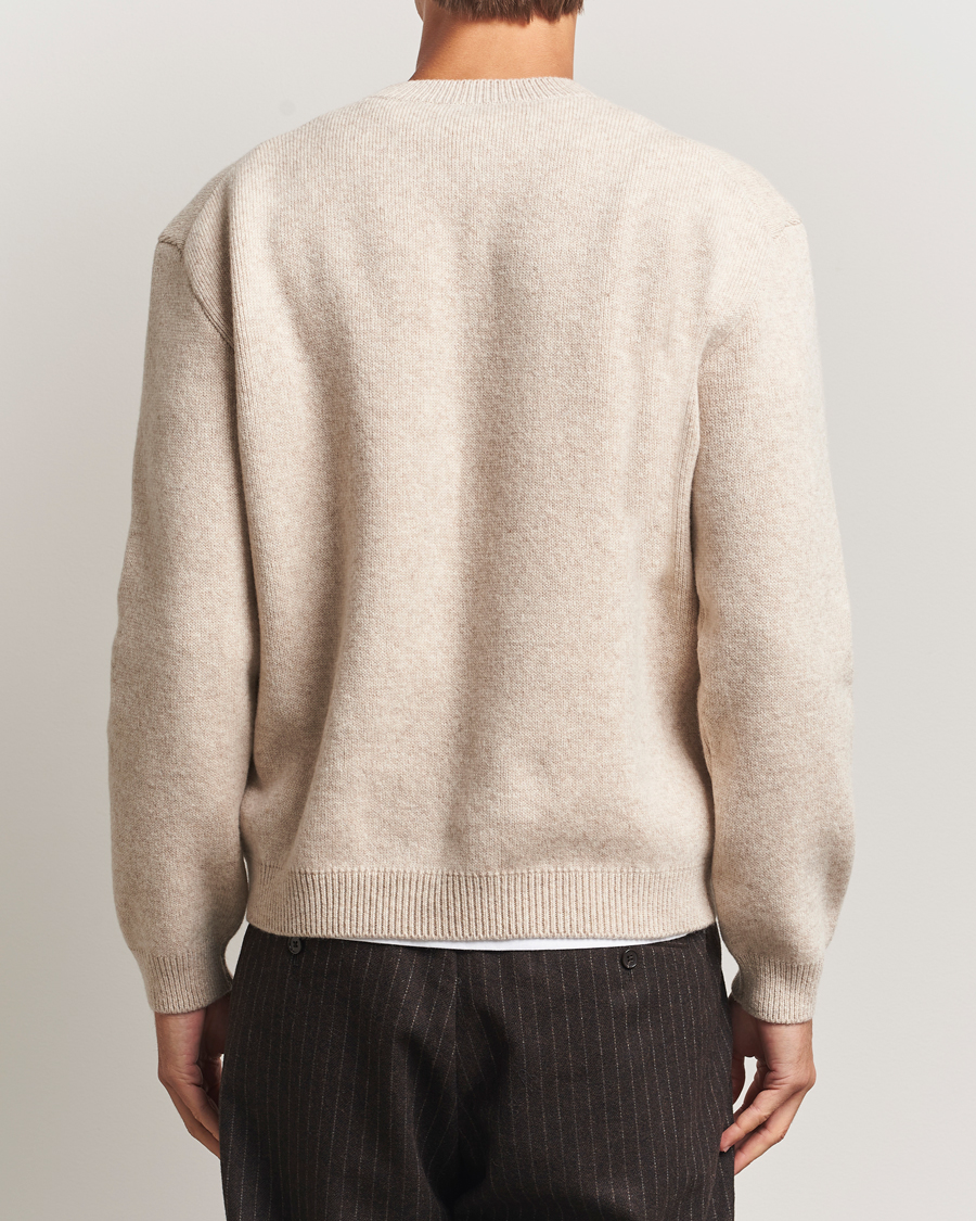 Heren | Truien | Maison Kitsuné | Grey Fox Head Milano Lambswool Sweater Tan Beige