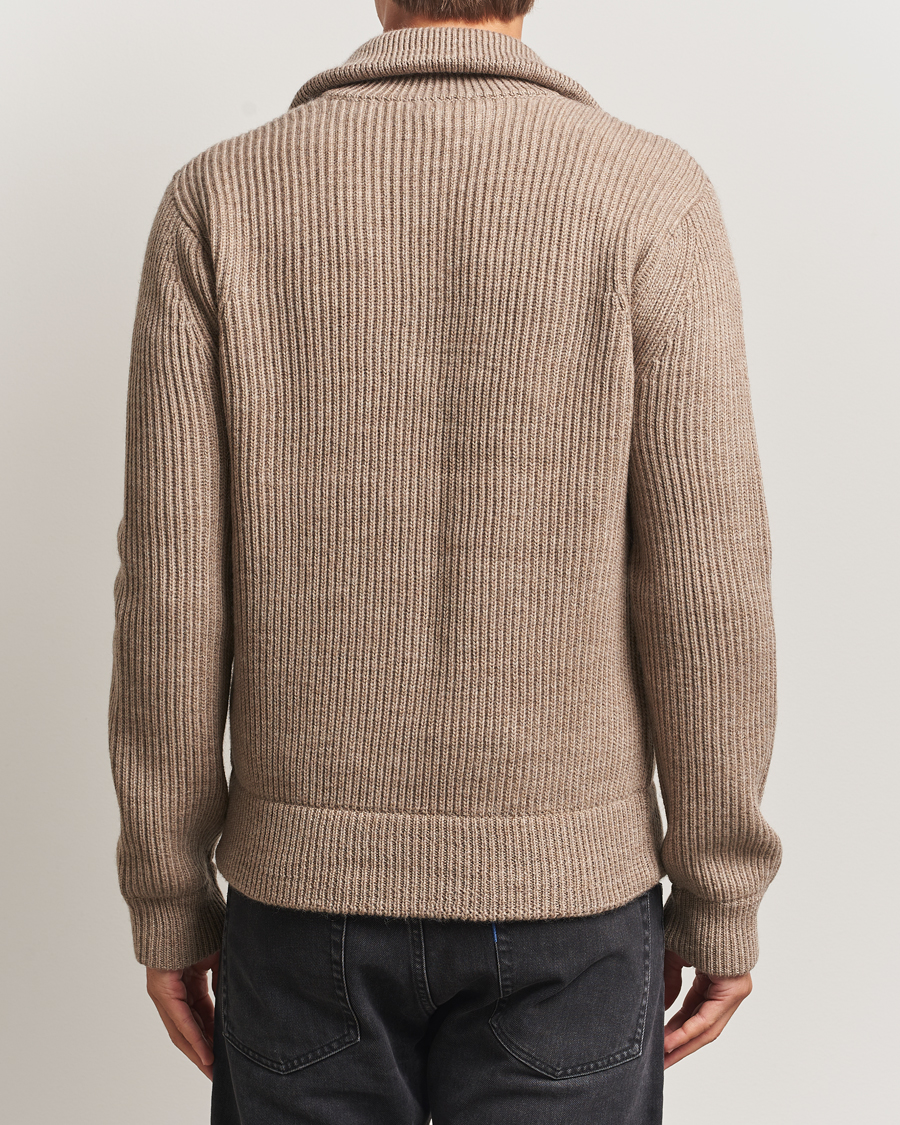 Heren | Truien | Tiger of Sweden | Niall Heavy Wool Full Zip Beige Melange