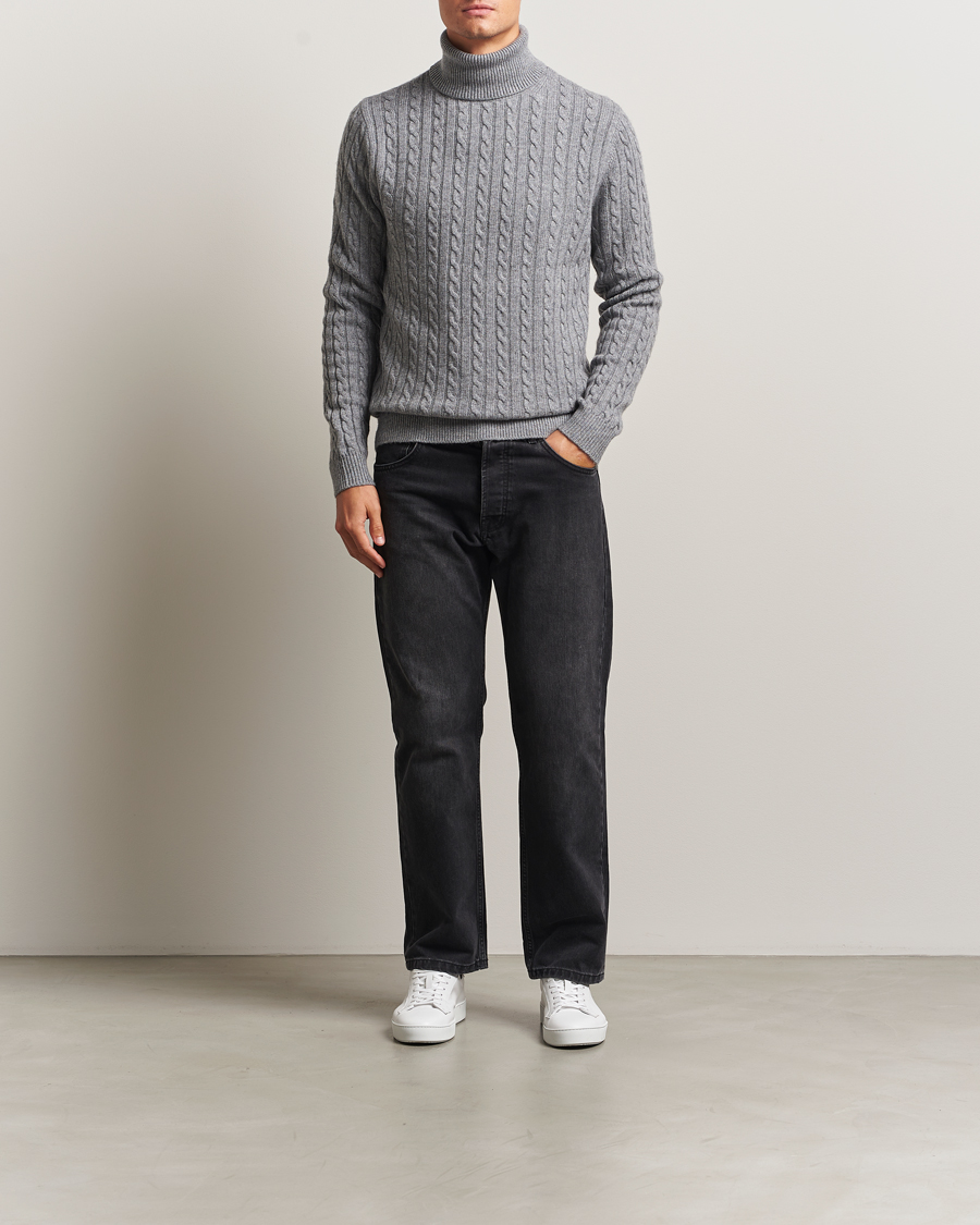 Heren | Truien | Tiger of Sweden | Wilde Wool/Cashmere Knitted Sweater Light Grey Melange