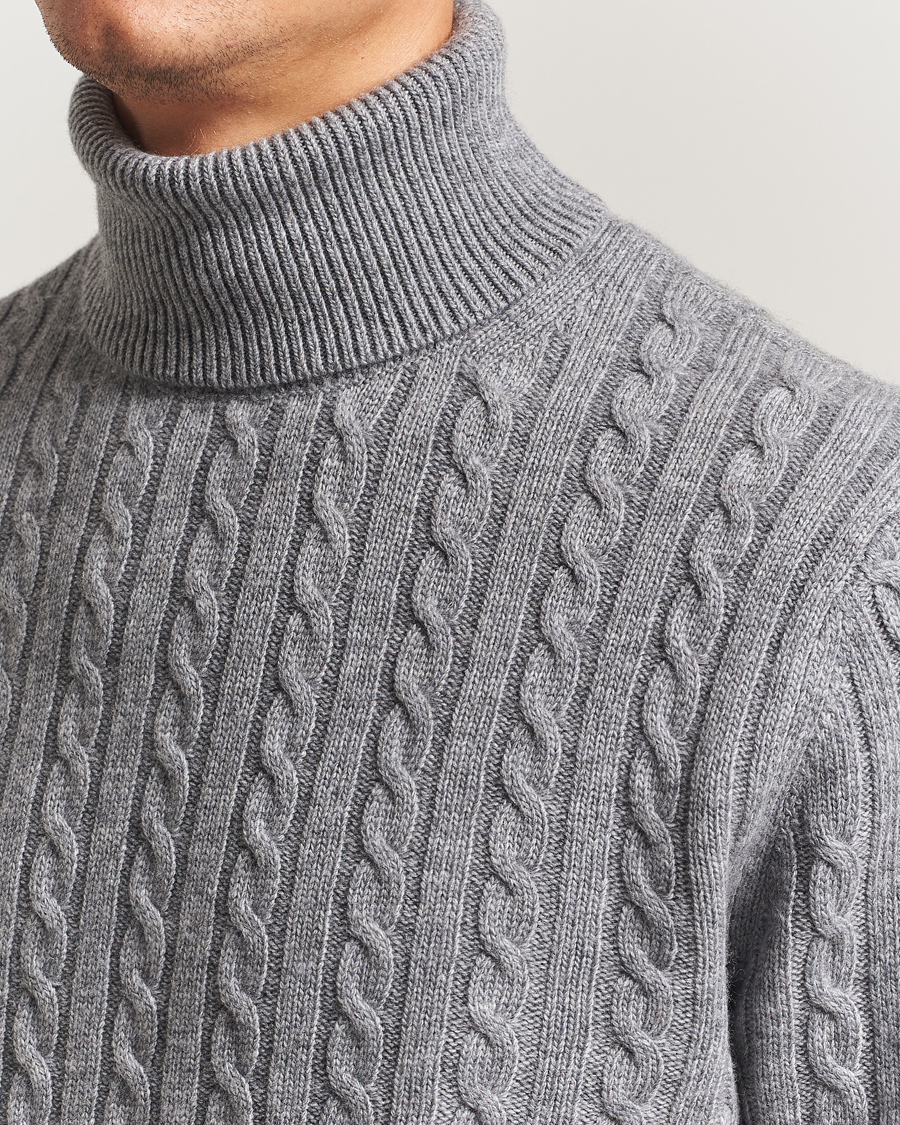 Heren | Truien | Tiger of Sweden | Wilde Wool/Cashmere Knitted Sweater Light Grey Melange