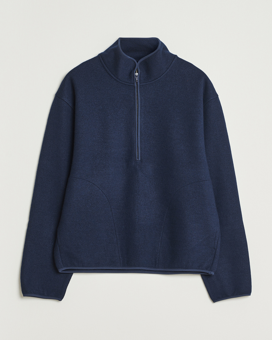 Heren | Truien | Sunflower | Wool Half Zip Navy
