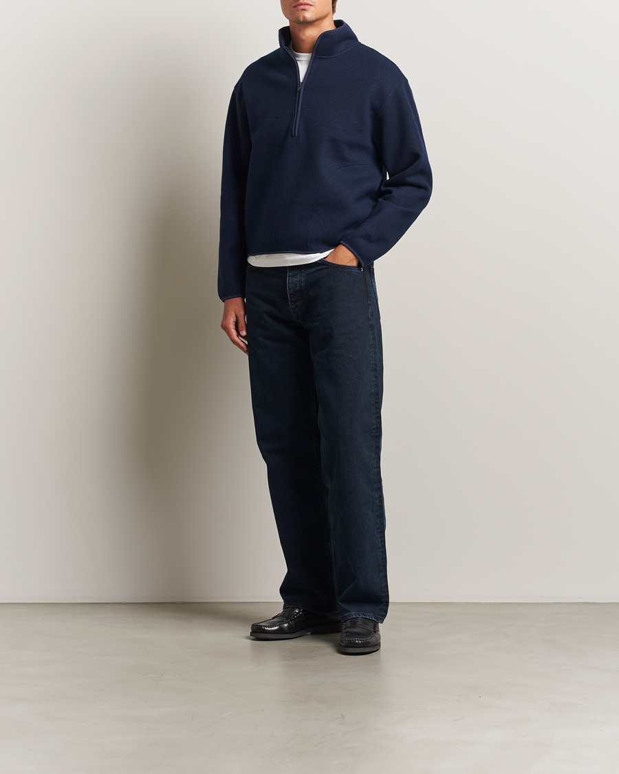 Heren | Truien | Sunflower | Wool Half Zip Navy