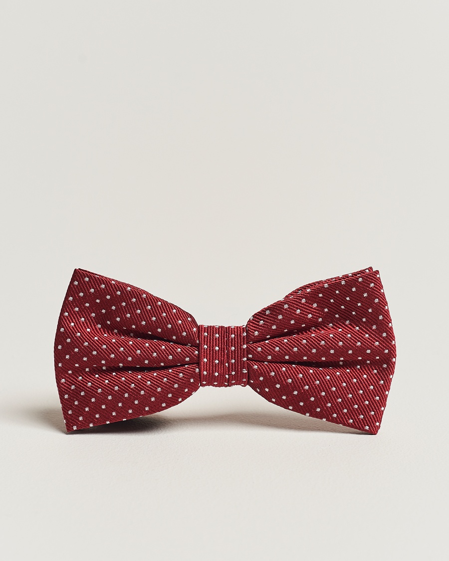 Heren | | Amanda Christensen | Micro Dot Pre Tie Silk Wine Red