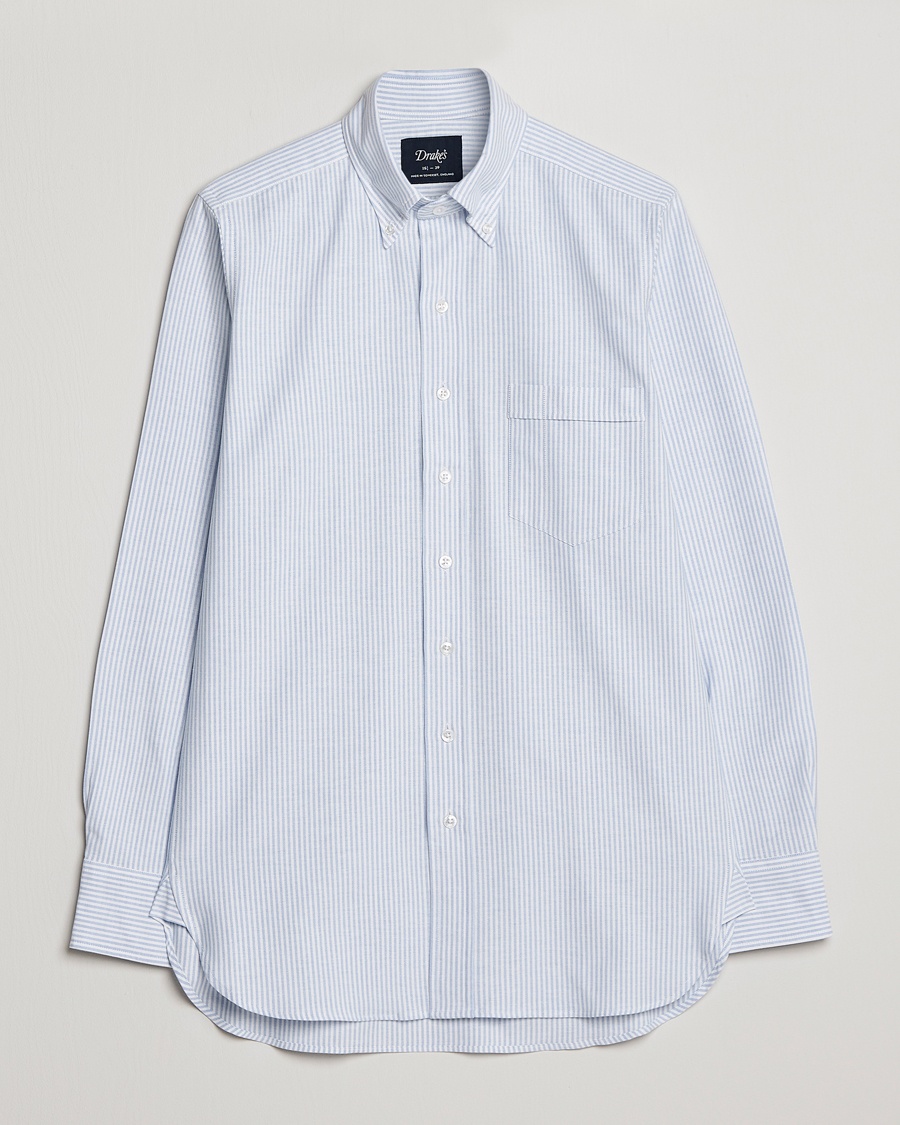  Striped Button Down Oxford Shirt Blue