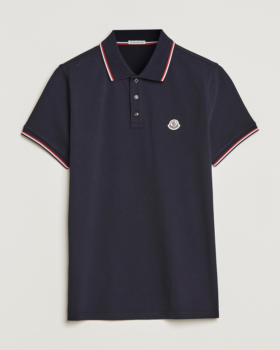 Heren | | Moncler | Contrast Rib Polo Navy