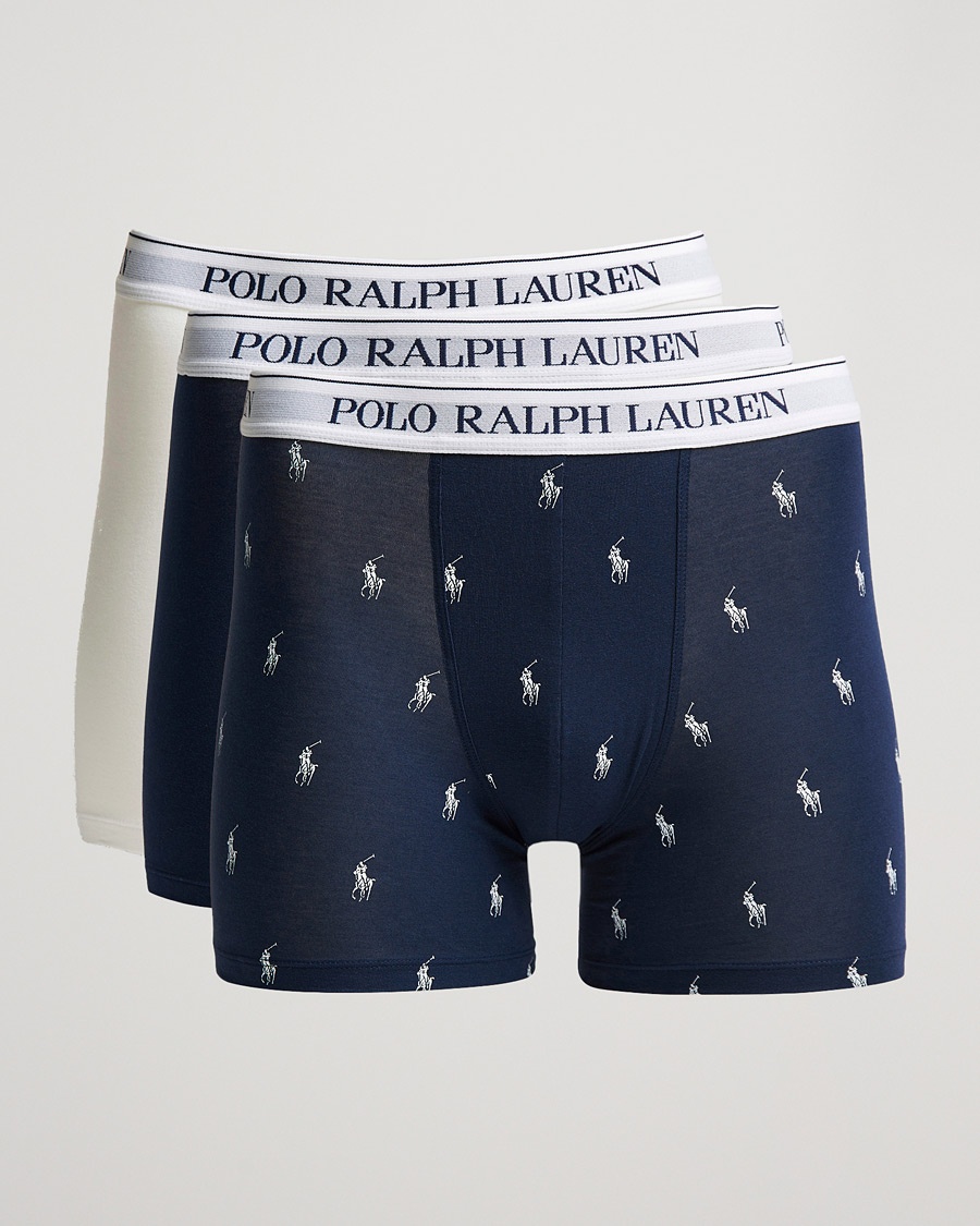 Polo Ralph Lauren 3-Pack Boxer Brief Navy/White/Navy Pony – Blauw