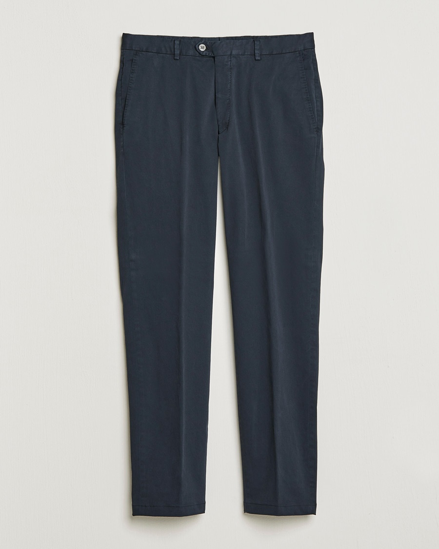 Heren | Formele broeken | Oscar Jacobson | Denz Casual Cotton Trousers Navy
