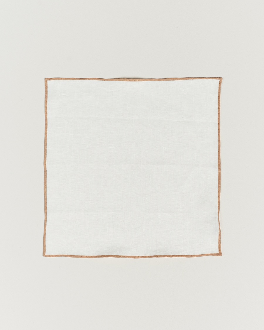 Heren | | Amanda Christensen | Linen Paspoal Pocket Square Sand/White