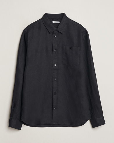  Regular Linen Shirt Black