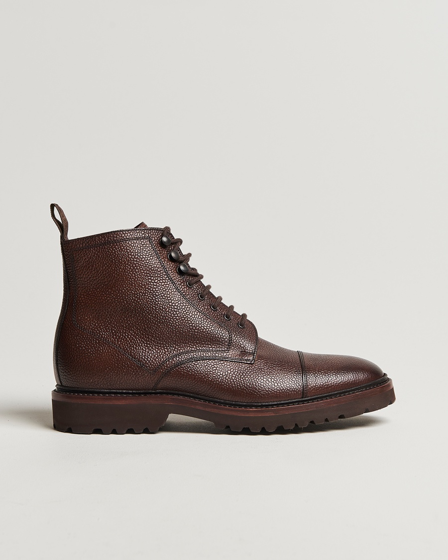 Heren | | Loake 1880 | Aquarius Grained Lightweight Boot Dark Brown