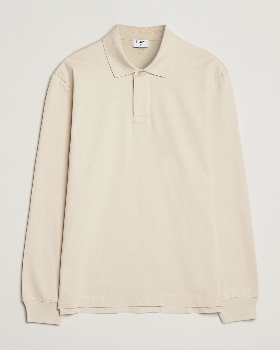Heren | Rugbyshirts | Filippa K | Heavy Cotton Rugby Shirt Cream White