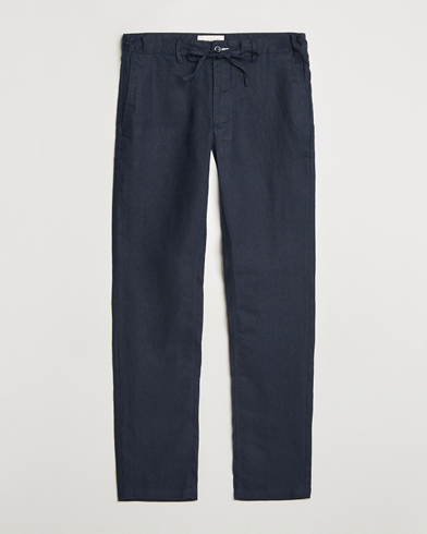  Relaxed Linen Drawstring Pants Evening Blue