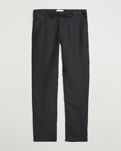  Relaxed Linen Drawstring Pants Black