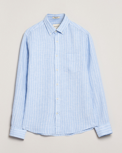  Regular Fit Linen Striped Shirt Capri Blue