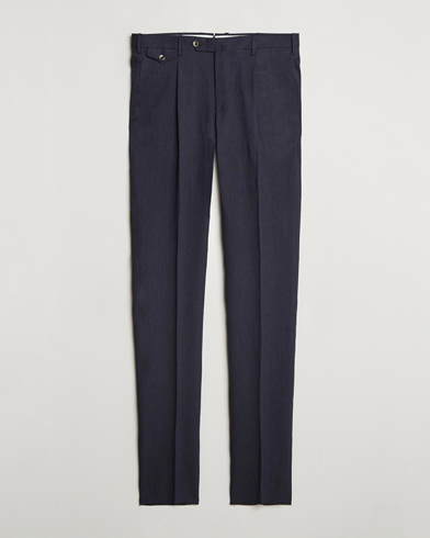  Gentleman Fit Linen Trousers Navy